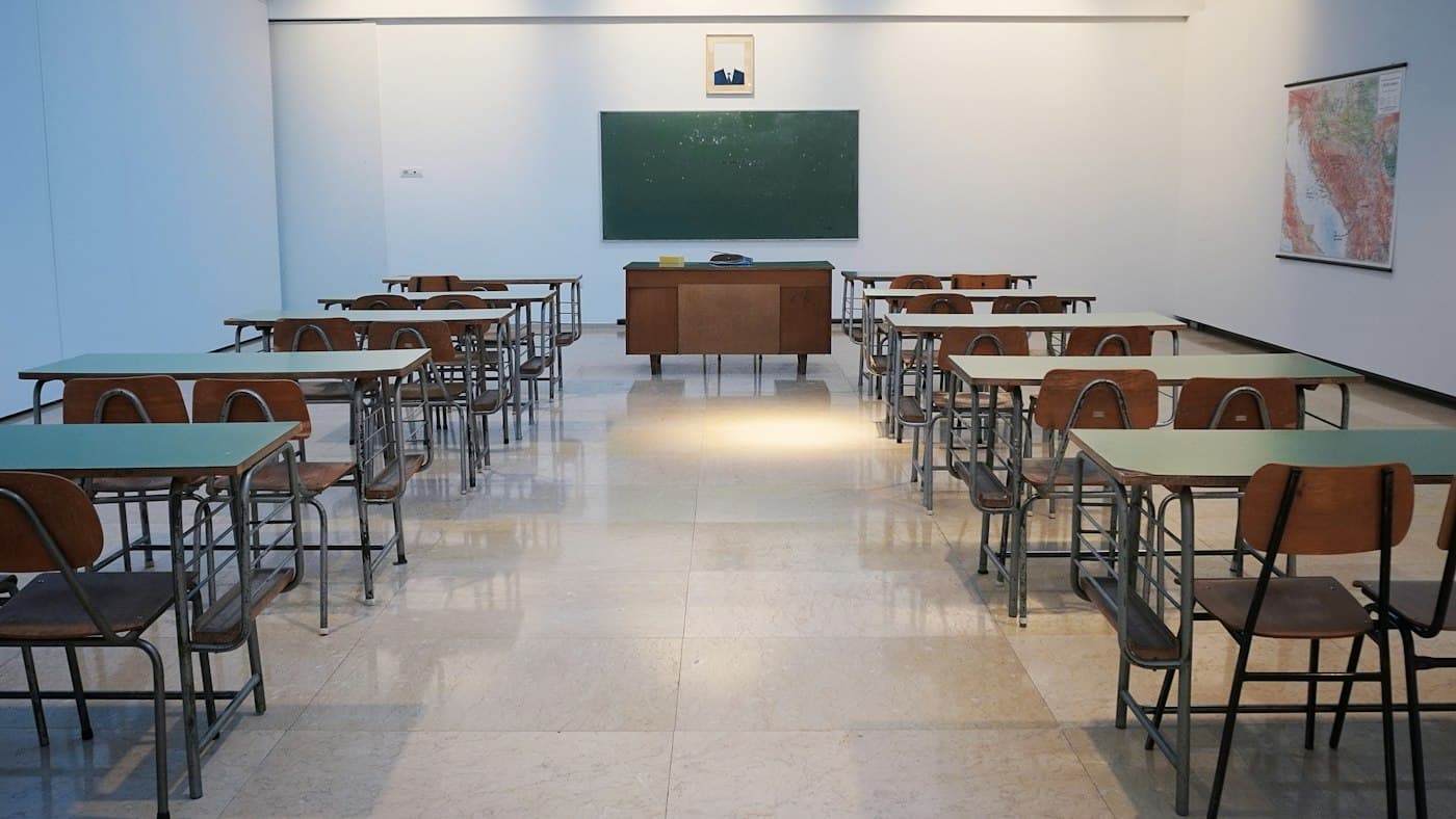 Empty school classroom