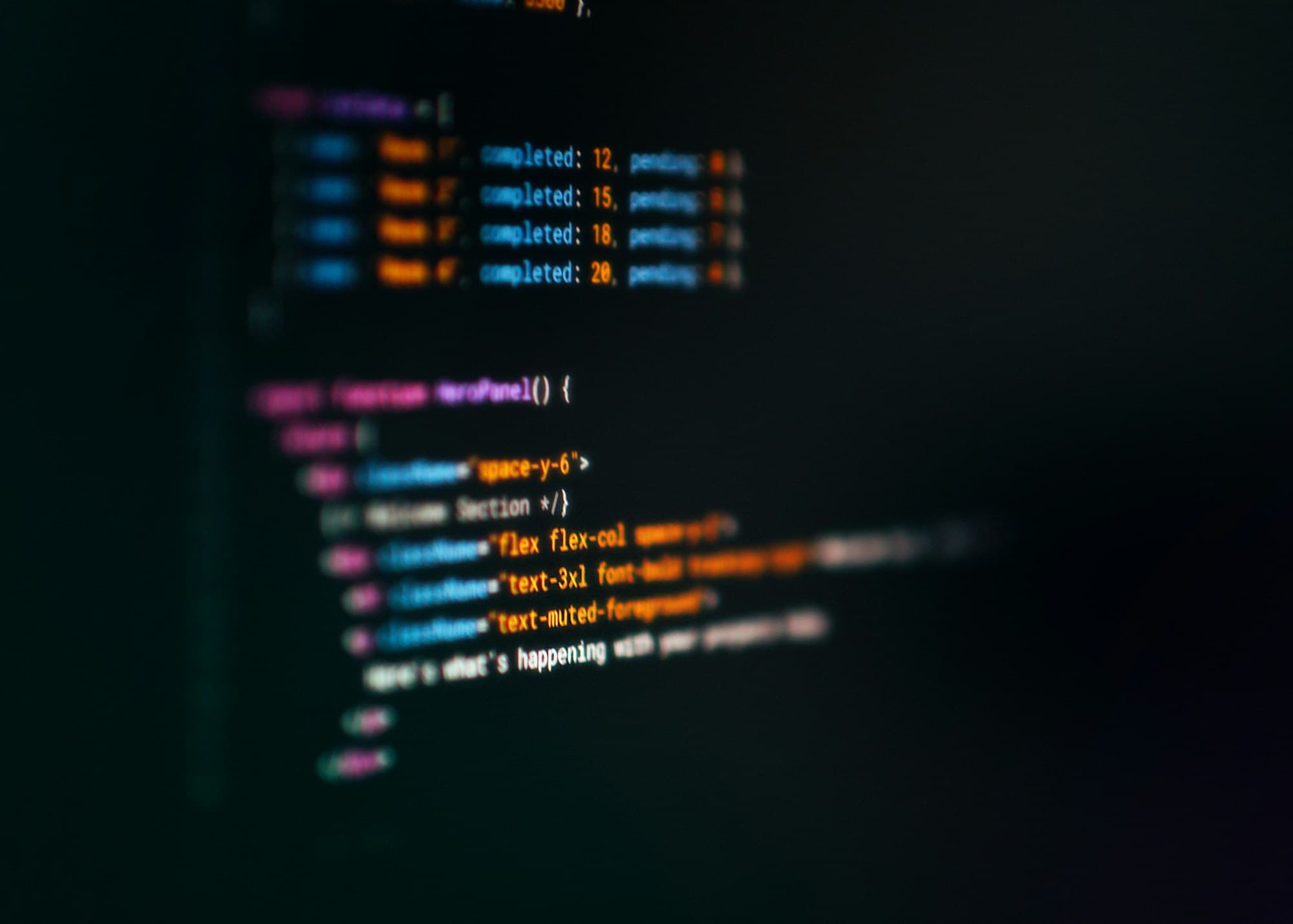 Source code on a screen